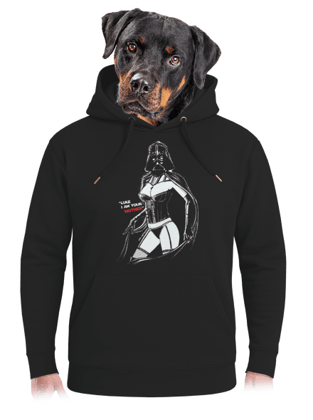 Mrs. Vader unisex prémium pulóver Dark Black