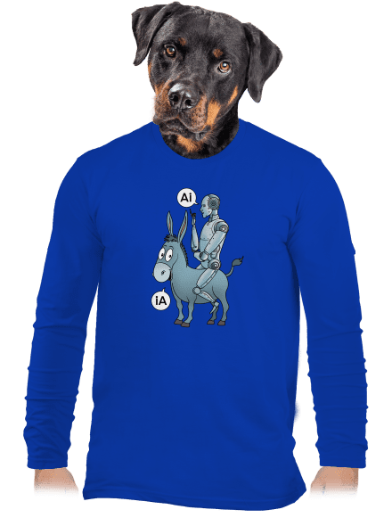 Szamár és AI férfi hosszú ujjú póló Royal Blue