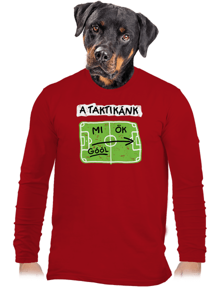 A futballtaktikánk férfi hosszú ujjú póló Red