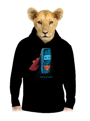 Mobiltelefon acélból gyerek kenguruzsebes pulóver Black