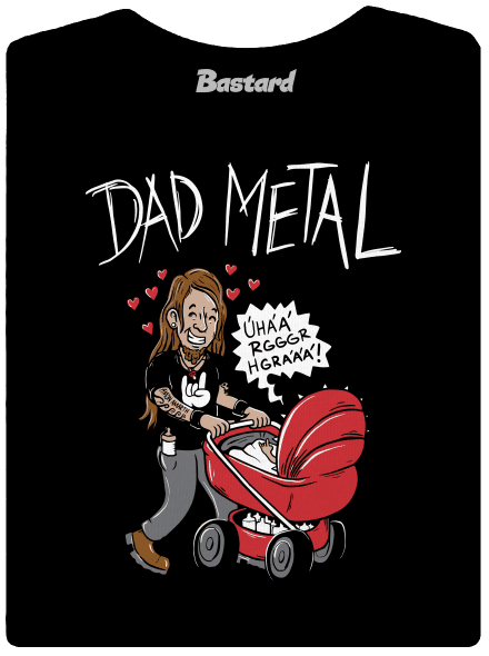 Dad metal prémium női póló Black