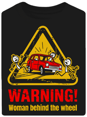 Nő a kormány mögött unisex túlméretezett póló Black