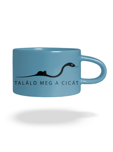 Találd meg a cicát macaron bögre Blue Macaron