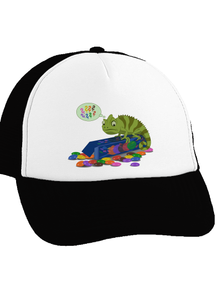 Zavart kaméleon teherautós sapka Black cap