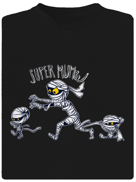 Super mumie gyerek sport póló Black