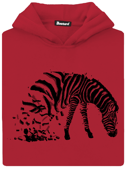 Zebra szerelem gyerek kenguruzsebes pulóver Fire Red