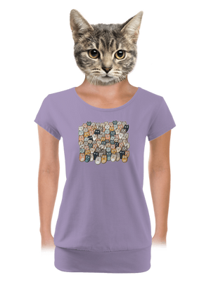 Találd meg az ördögöt női póló elasztikus alsó szegéllyel Lavender