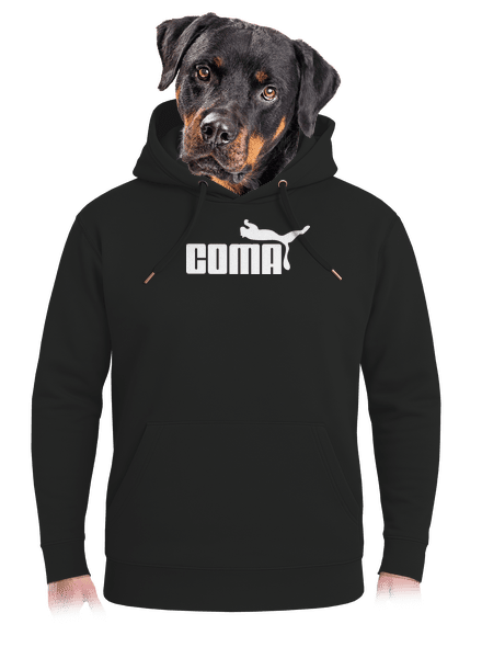 Coma unisex prémium pulóver Dark Black