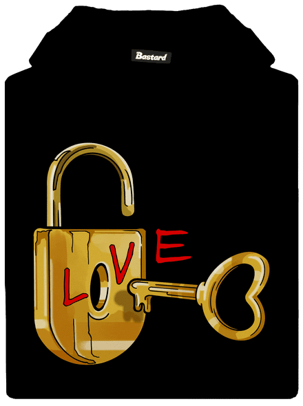 Love lock gyerek kenguruzsebes pulóver Black
