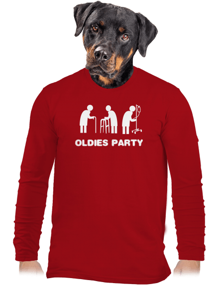 Oldies party férfi hosszú ujjú póló Red