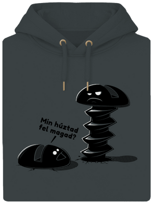 Felhúzva unisex prémium pulóver Charcoal