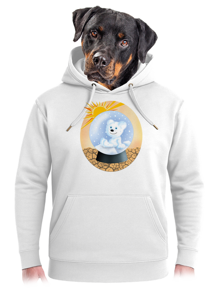 Medve a labdában unisex prémium pulóver Snowwhite