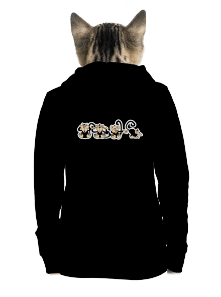 Majmok cipzáras női pulóver Black