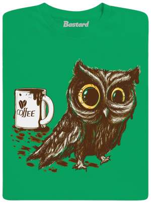 Koffeinfüggő bagoly gyerek póló Kelly Green