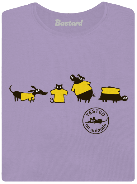 Állatokon tesztelve női póló elasztikus alsó szegéllyel Lavender