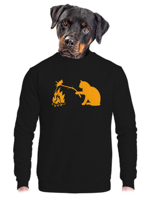 Macska-egér harc unisex crewneck Black