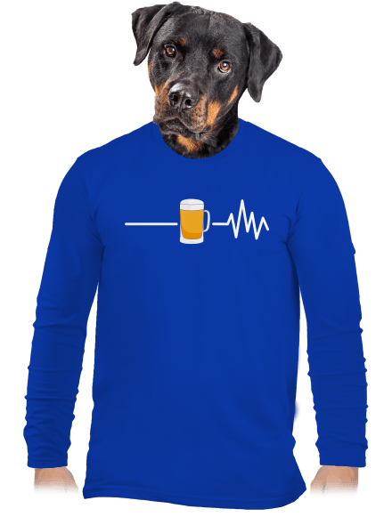 Beer help férfi hosszú ujjú póló Royal Blue