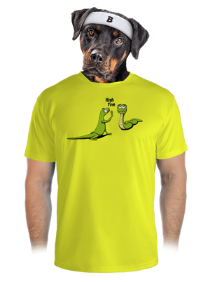 High Five férfi sportpóló Neon Yellow
