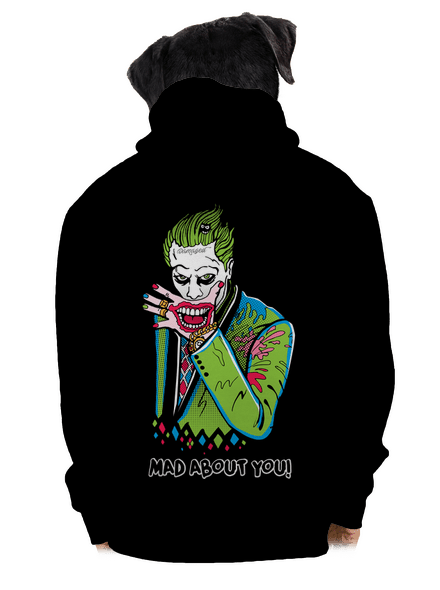 Joker és Harley cipzáras férfi pulóver Black