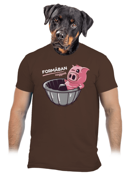 Formában férfi póló Brown