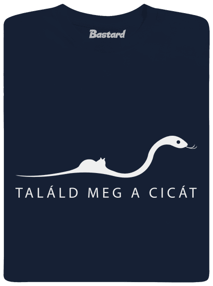 Találd meg a cicát férfi póló Navy