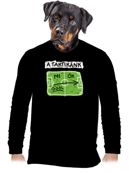 A futballtaktikánk férfi hosszú ujjú póló Black
