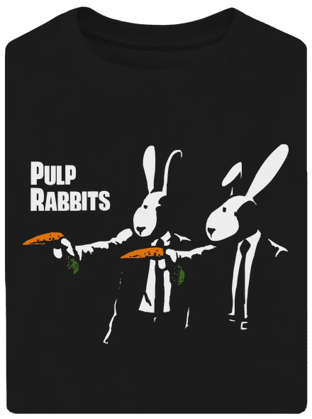 Pulp Rabbits unisex túlméretezett póló Black