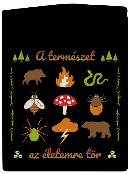 A természet az életemre tör cipzáras női pulóver Black