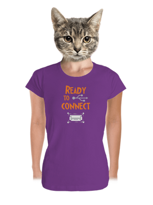 USB csatlakozás prémium női póló Purple