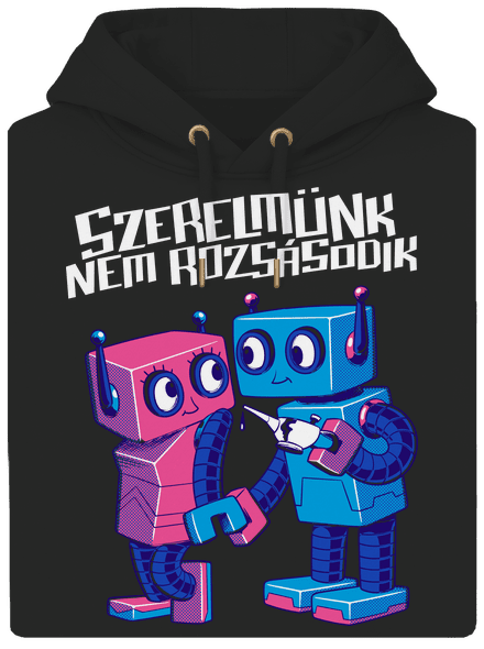 Robotok unisex prémium pulóver Dark Black