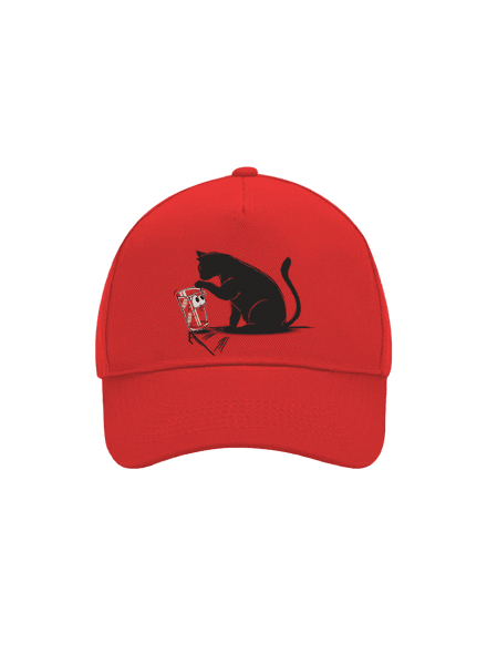 Macska és üveg baseballsapka Classic Red