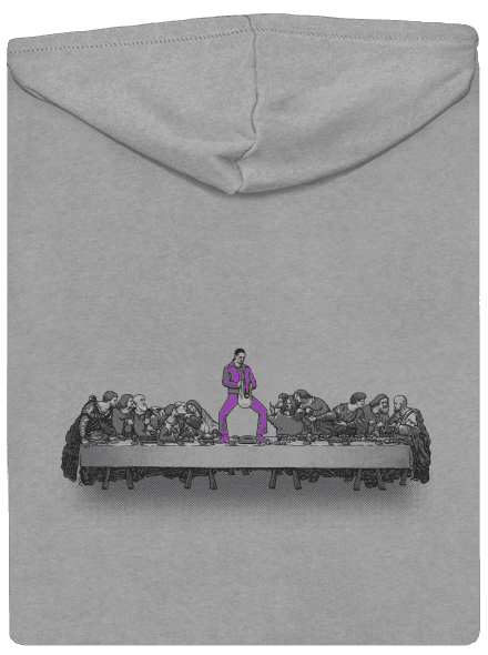 Jézus és Lebowski cipzáras férfi pulóver Light Melange