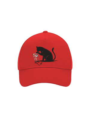 Macska és üveg baseballsapka Classic Red