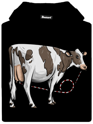 Cow drink gyerek kenguruzsebes pulóver Black