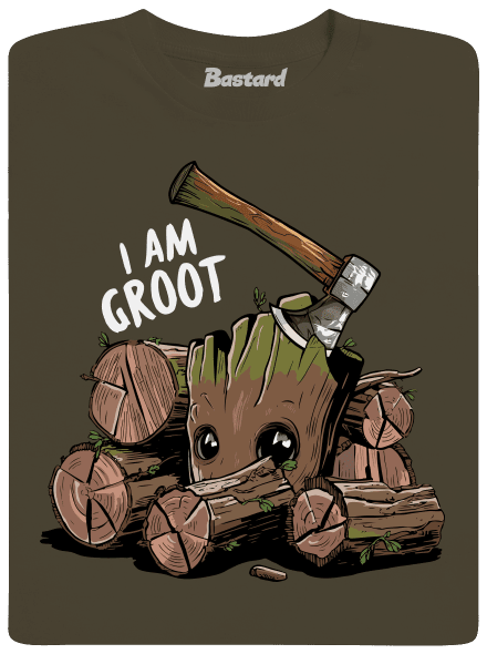 I Am Groot férfi hosszú ujjú póló Urban Khaki