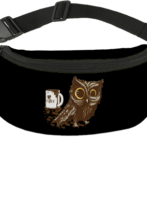 Koffeinfüggő bagoly övtáska Black