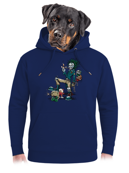 Evil clown unisex prémium pulóver Navy