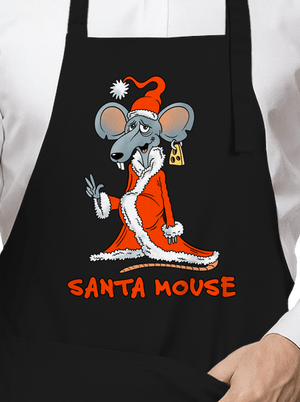 Santa mouse kötény Black