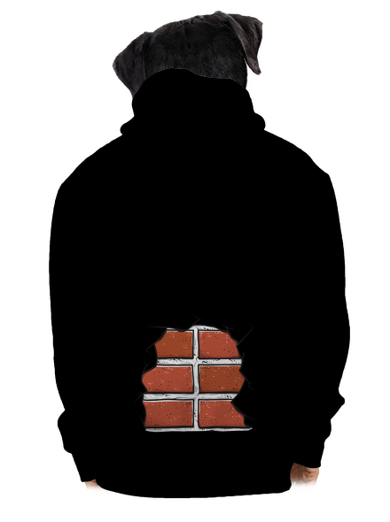 Téglák cipzáras férfi pulóver Black