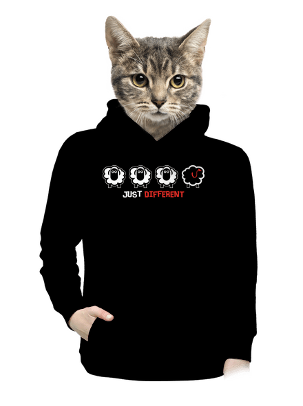 Fekete bárány női kenguruzsebes pulóver Black