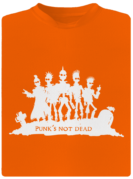 Punks not dead! férfi sportpóló Neon Orange