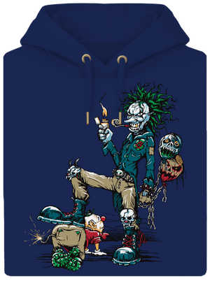 Evil clown unisex prémium pulóver Navy