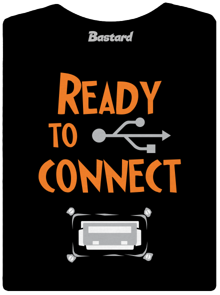 USB csatlakozás női póló Black