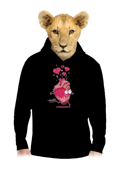 Szerelmes szívek gyerek kenguruzsebes pulóver Black