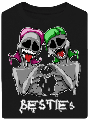 Besties unisex túlméretezett póló Black