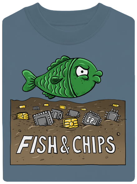 Fish and IT chips unisex crewneck Nordic Blue