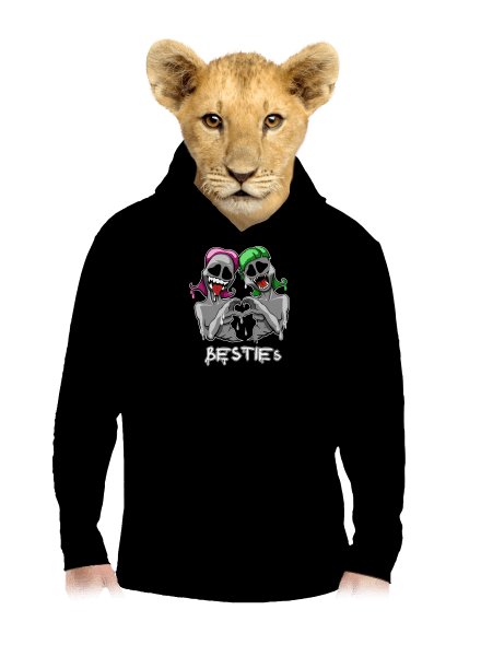 Besties gyerek kenguruzsebes pulóver Black