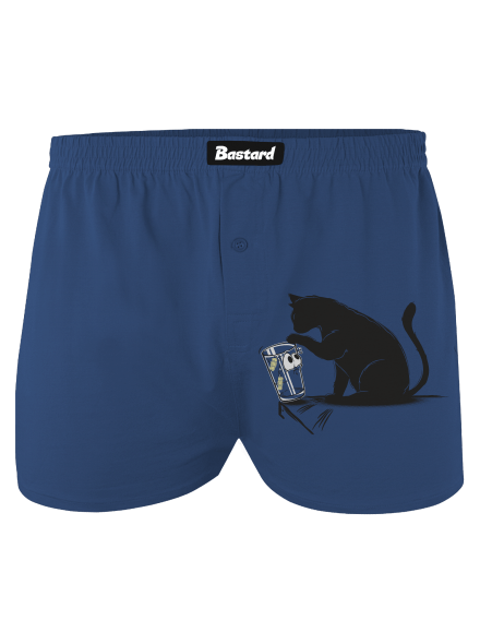 Macska és üveg férfi alsó nadrág Blue