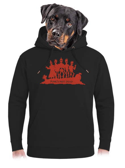 Punks not dead! unisex prémium pulóver Dark Black
