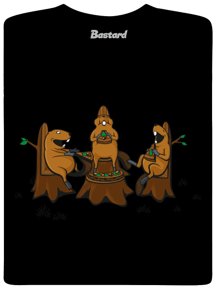 Beaver pizza party gyerek póló Black